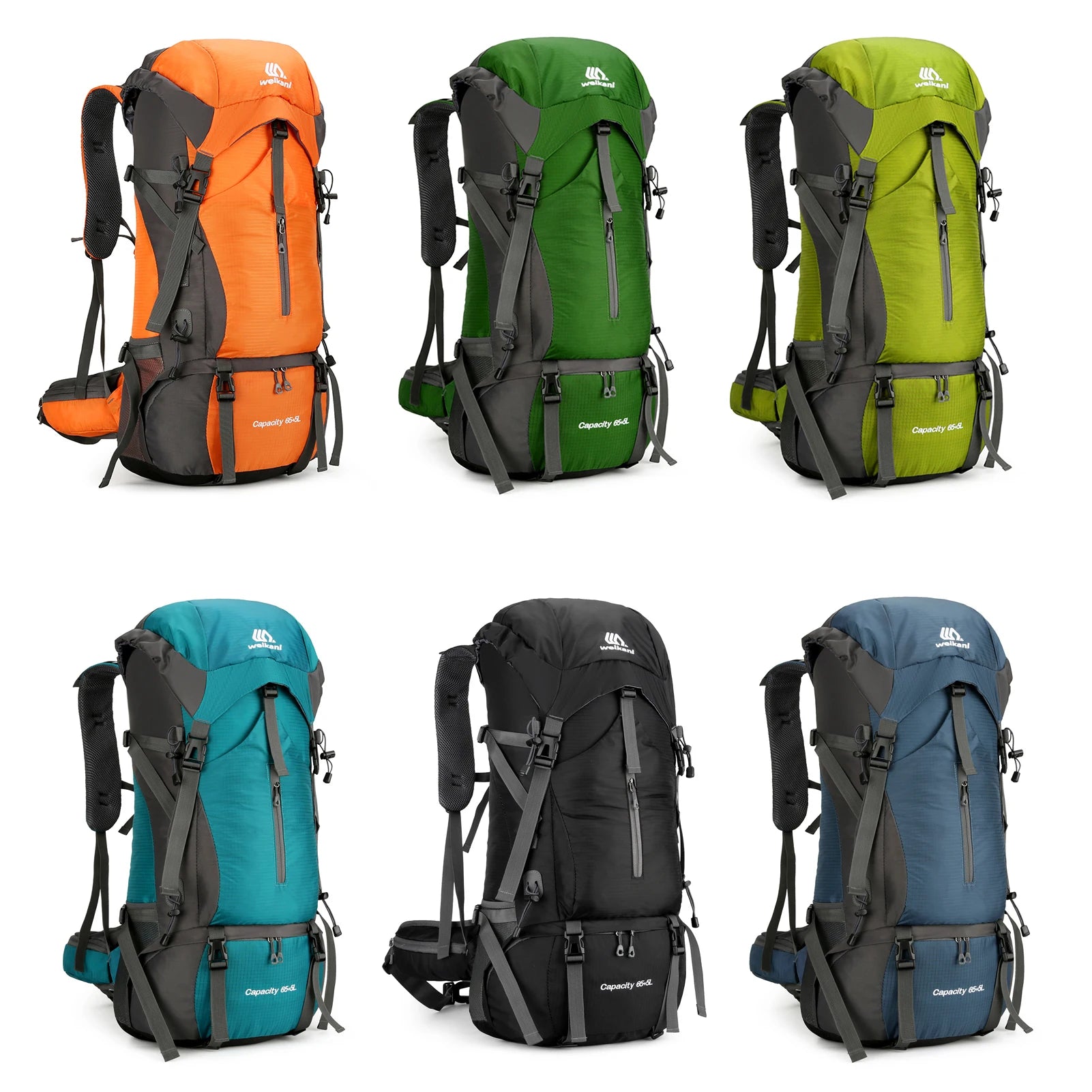 【New】70L Hiking Backpack Water-resistant Climbing Camping Backpack Travel Daypack with Rain Cover