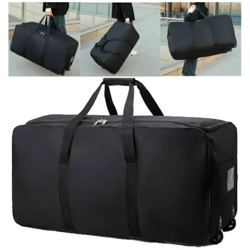 Travel Luggage Bag Foldable Suitcase on Wheel Handbag Large Versatile Storage Shoulder Bags Weekend Trip Luggage Cabin Carrier