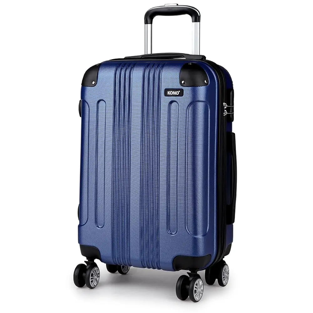 KONO Suitcase Lightweight hard case trolley suitcase with 4 twin wheels ABS material