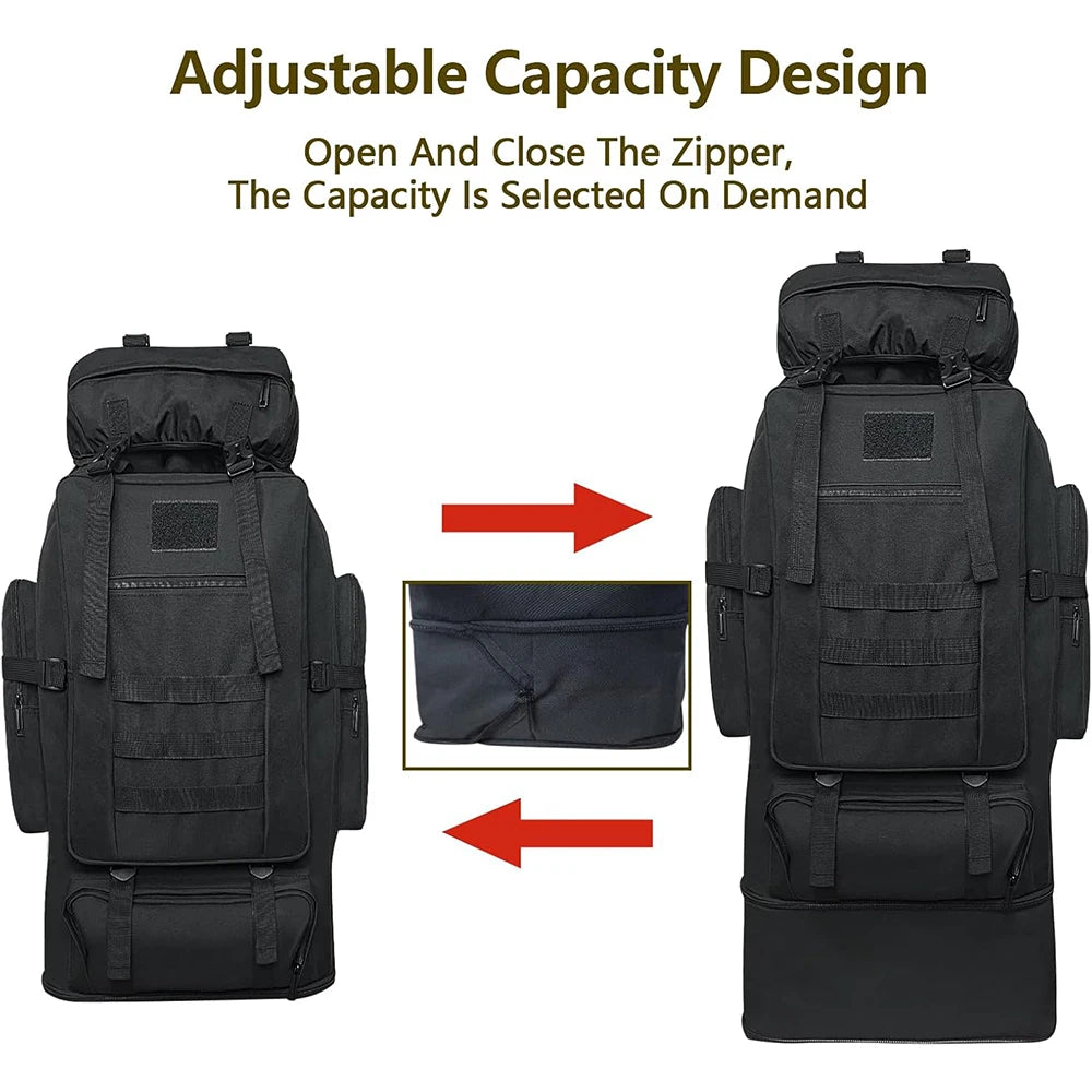 100L Mountaineering Bag Hunting Shoulder Luggage Large Bag Multifunctional Camouflage Backpack For Hiking Camping Outdoor Sport