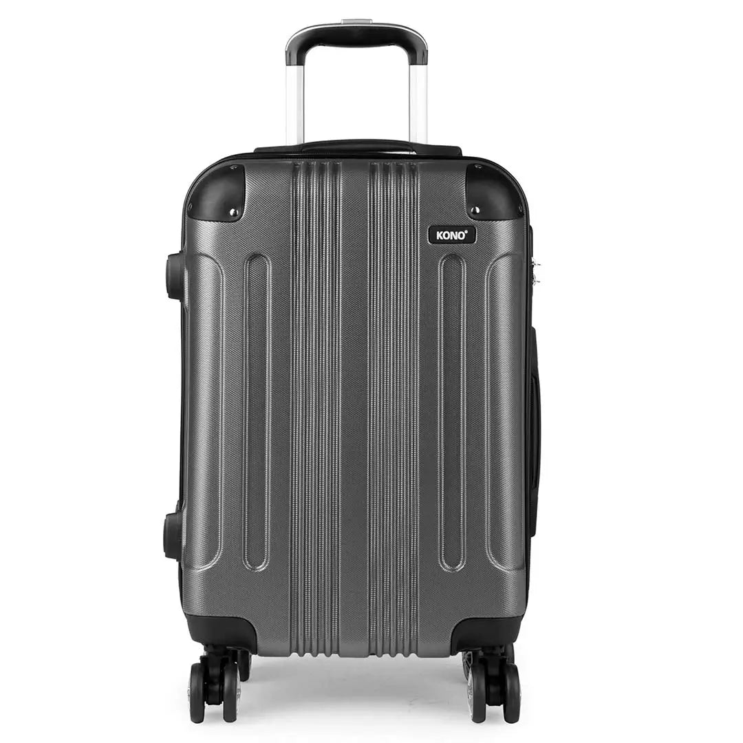 KONO Suitcase Lightweight hard case trolley suitcase with 4 twin wheels ABS material