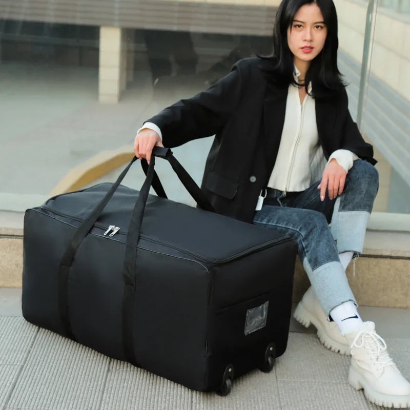 Travel Luggage Bag Foldable Suitcase on Wheel Handbag Large Versatile Storage Shoulder Bags Weekend Trip Luggage Cabin Carrier