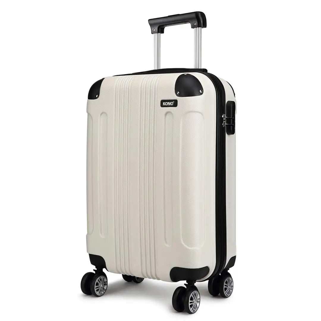KONO Suitcase Lightweight hard case trolley suitcase with 4 twin wheels ABS material